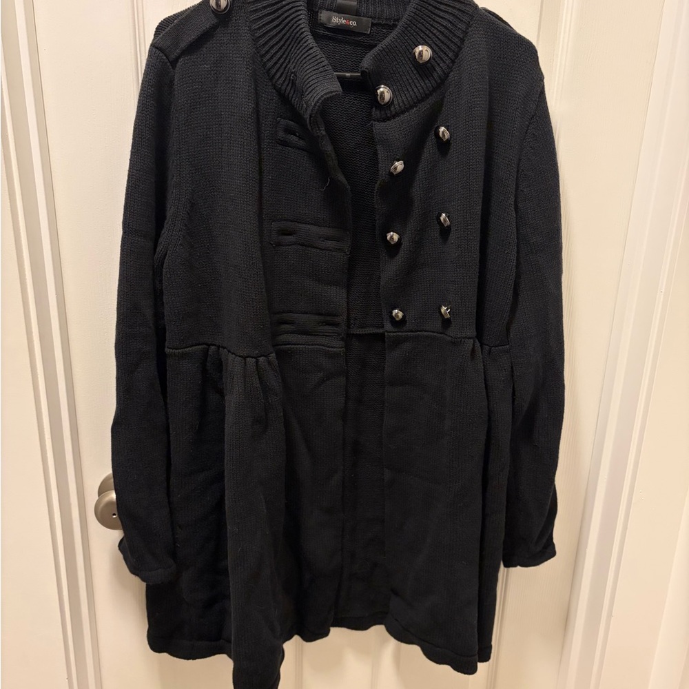 Style & Co. Black Button-Up Cardigan